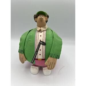 1987 Simplekins J. Fyk Golfer Figurine Green Jacket Desktop Doll Vintage